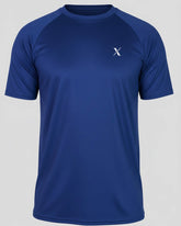 Blue 4 Way Stretch T Shirt with Black Texture