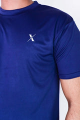 Dri Fit Dark Blue T Shirt with White Piping