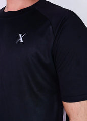 Dri Fit Black T Shirt with White Panel