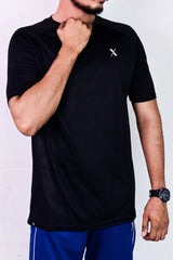 Dri Fit Black T Shirt with White Panel