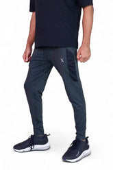 Charcoal 4 Way Stretch Bottoms with Black Mesh Panel