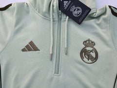Real Madrid Lime Green Half Zipper Hoodie
