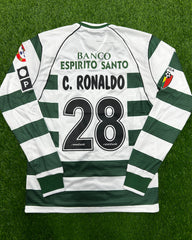 Sporting Lisbon Home Shirt 2002/03 Full Sleeves Ronaldo 28