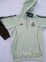 Real Madrid Lime Green Half Zipper Hoodie