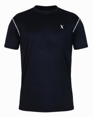 Dri Fit Black T Shirt with White Piping